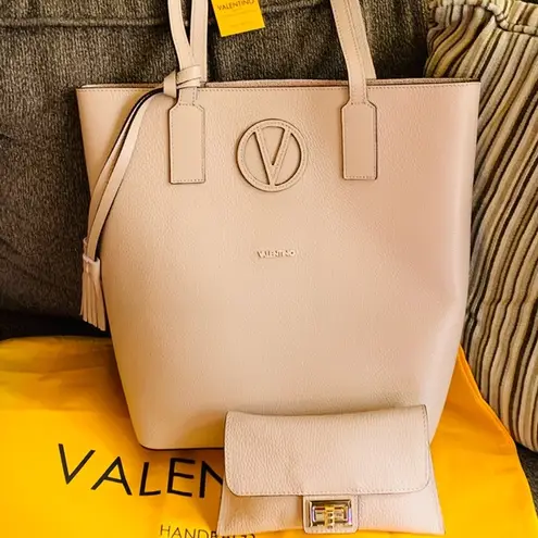 Mario Valentino Authentic VALENTINO By Mario leather tote and flap wallet set