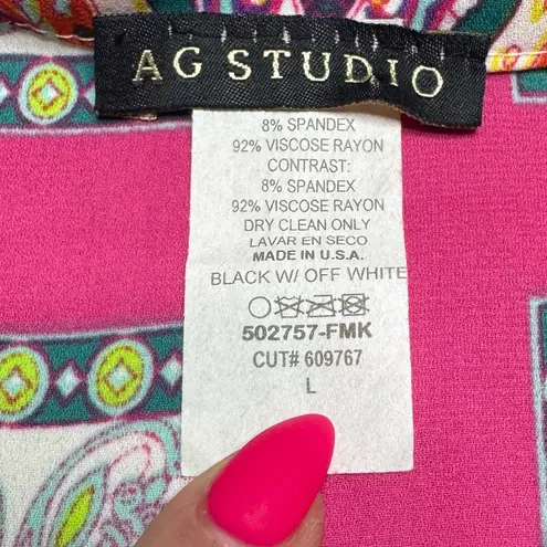 AG Studio Paisley Mini Dress Large Pink