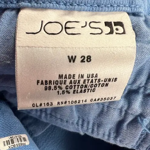 Joe’s Jeans Twill Denim Mid Rise Trouser Jeans Malibu Blue White Rivets Size 28