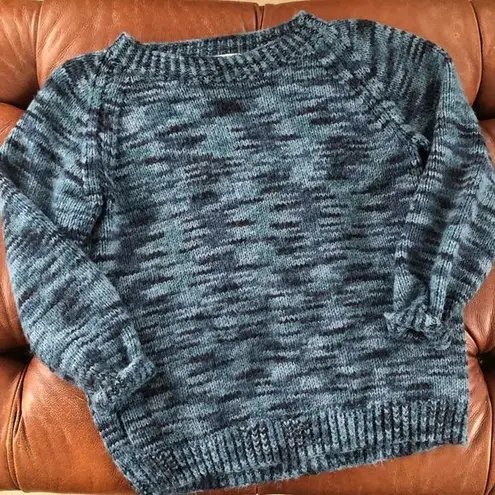 Hand Knit Sweater Made With Love by Grandma L Blue Size L