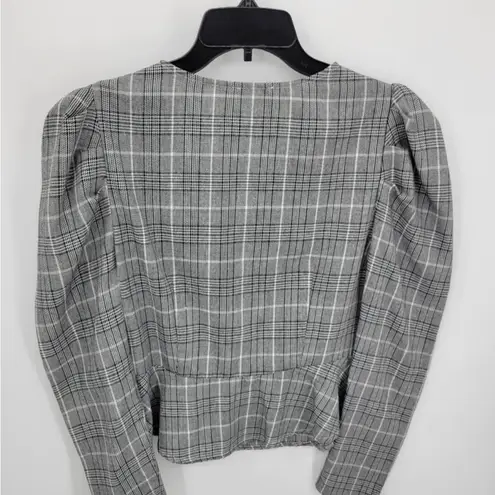 Milk & Honey Puff Blouse Gray Size L