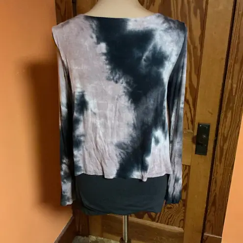 Ariella Tie dye hippie chic sexy layered bell sleeve top