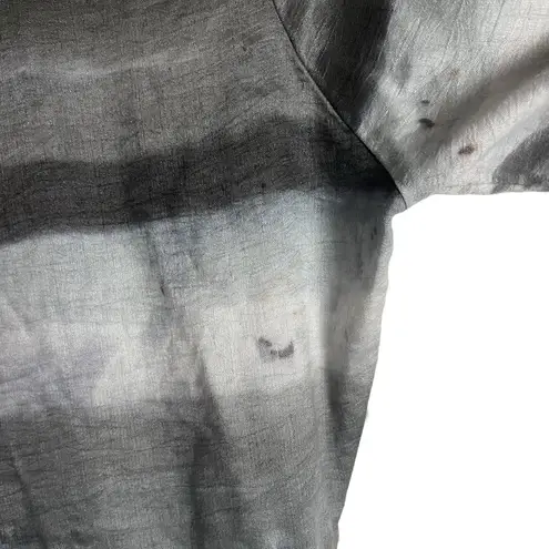 Officine Générale Nadia Gray Striped Linen Short Sleeve Button Front Shirt Dress Size L