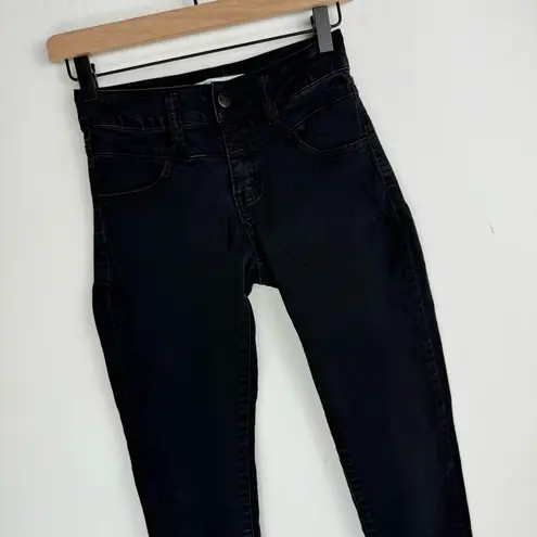 Kancan for Buckle Black High Rise Skinny Jeans Sz 24 Raw Hem