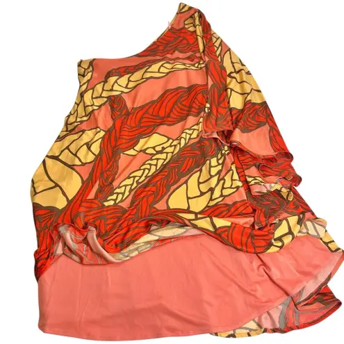 Mara Hoffman Silk one-shoulder dress with an abstract rope print