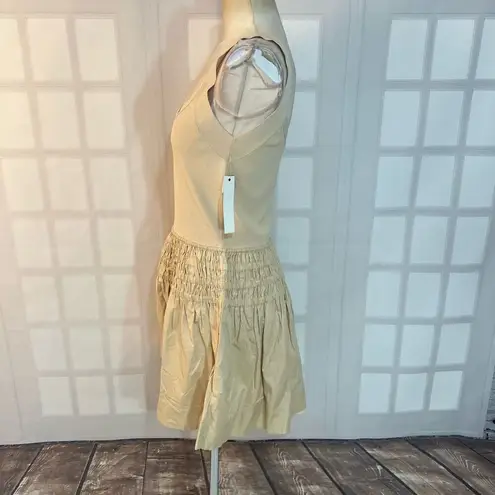 Central Park West NWT Tan Sleeveless Smocked Waist Mini Sundress Size Large