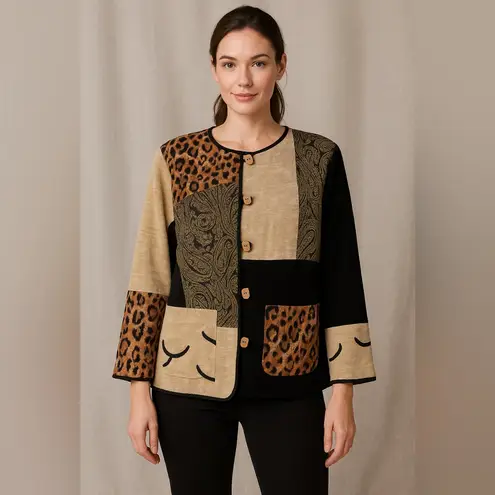 Indigo Moon women’s patchwork jacket 1X