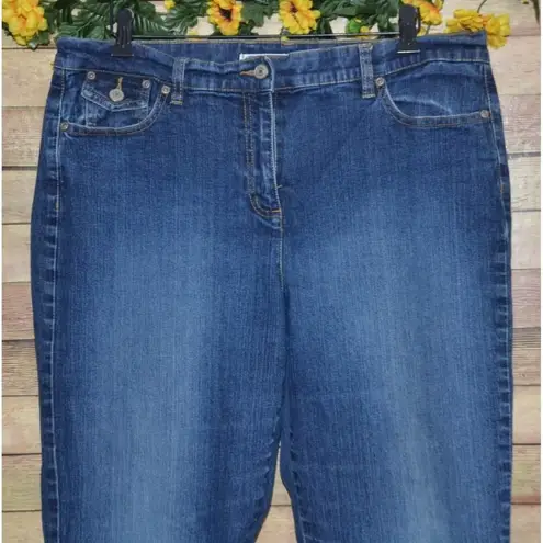 CRAZY HORSE Liz Claiborne Jeans Stretch Denim Straight Leg Ladies 16 Medium Wash