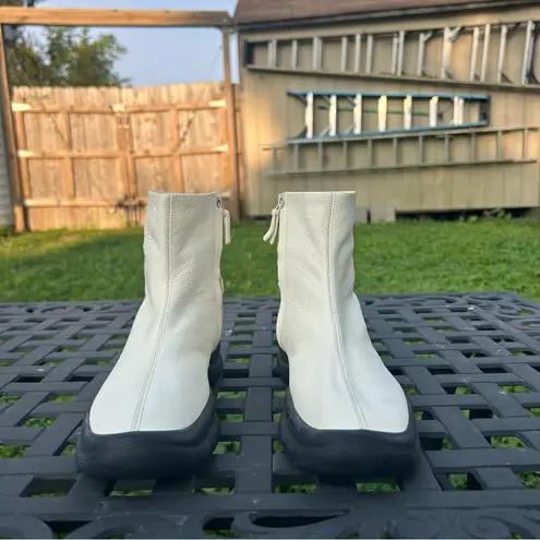 The Row Town Leather Zip Boot Milk White size 36