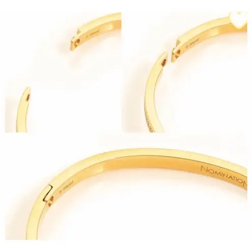 Boutique NEW Elegant Gold Plated 316L Bangle Bracelet Square Simulated Diamonds, 6-9”