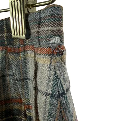 Vtg Cricketeer Plaid Wool Skirt Womens 8 High Waist A