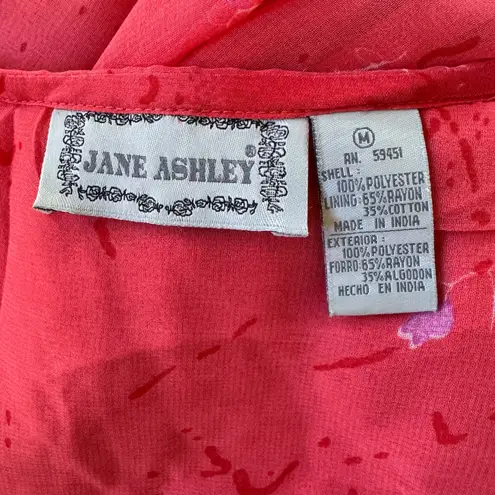 Jane Ashley Vintage ‘90s  Coral Embroidered Hem Scoop Neck Sleeveless Maxi Dress