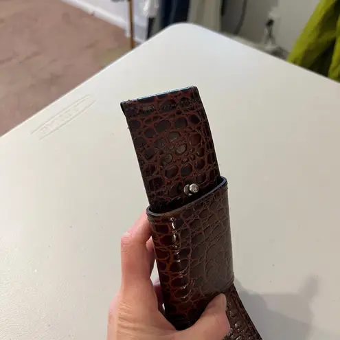 Omega Vintage 90s Brown Snake Skin Genuine Leather Wide Wrap Belt Size Medium