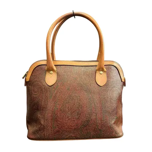 Etro Milano Vintage Classic Paisley Dome Handbag, Coated Canvas and Leather Red
