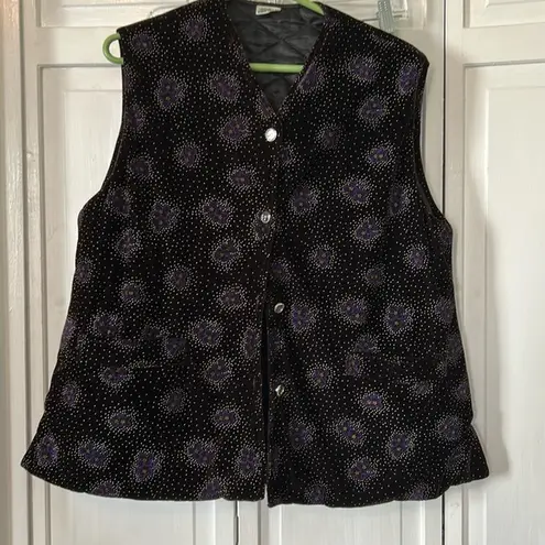 Vintage King Shing Velvet Embroidered Vest
