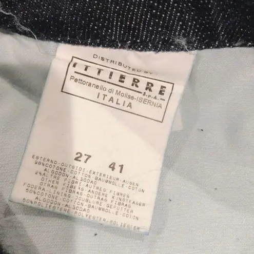 Dolce & Gabbana D&G Capris Navy Jeans with Velvet Back Pocket, Blue Denim Size 27