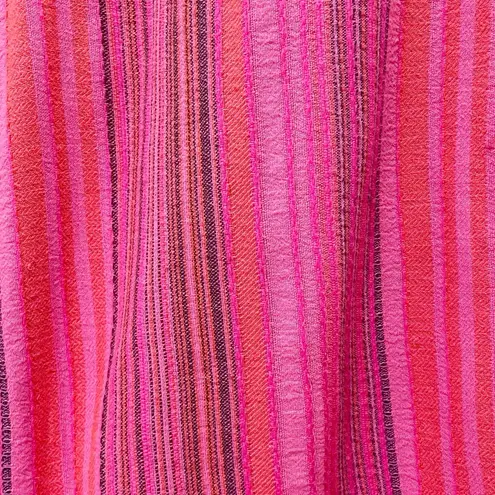 Sundance NWT Hana Stripe Pink Wide Leg Pants Size PM Medium Petite Boho Beachy