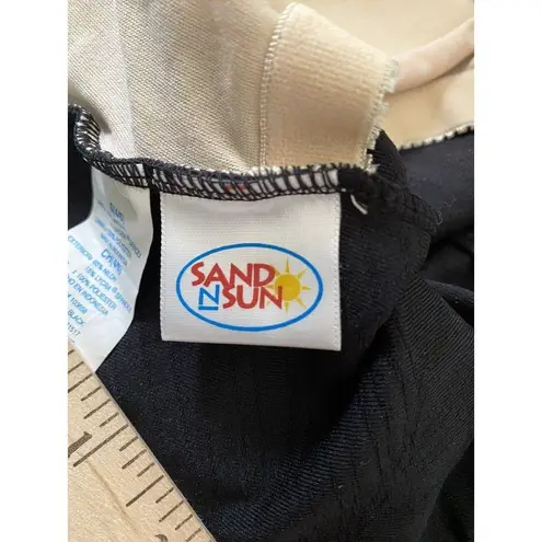 Sun & Sea One Piece Black Bathing Swim Suit Small (4/6) Raised Design Lake House