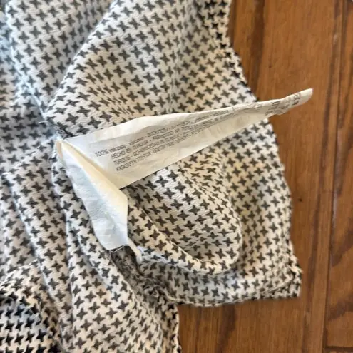 ZARA  black and white gingham high neck ruffled sleeve blouse m