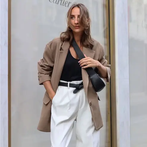 Re Ona Joey Oversized Blazer Tan