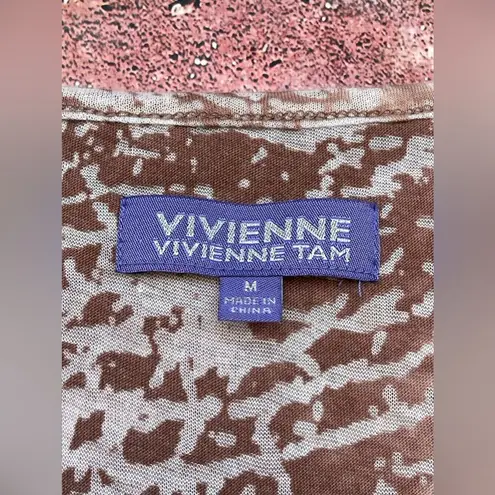 Vivienne Tam brown Burnout Asymmetric Hem tunic medium