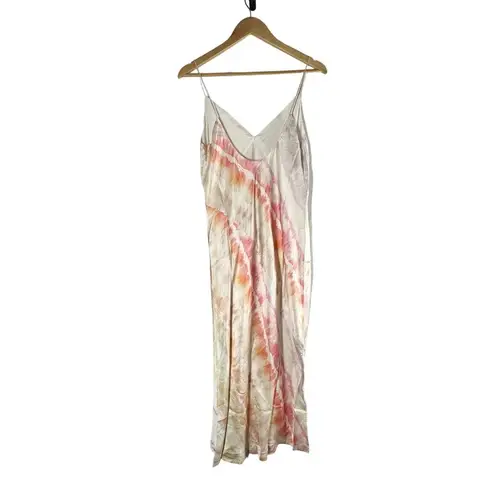 All Saints Melody Marea Silk Blend Rainbow Pink Midi Dress Size US 8