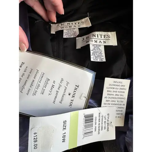 NWT J. R. Nites by Caliendo shimmery twin set bolero & ruched Camisole purple 2X