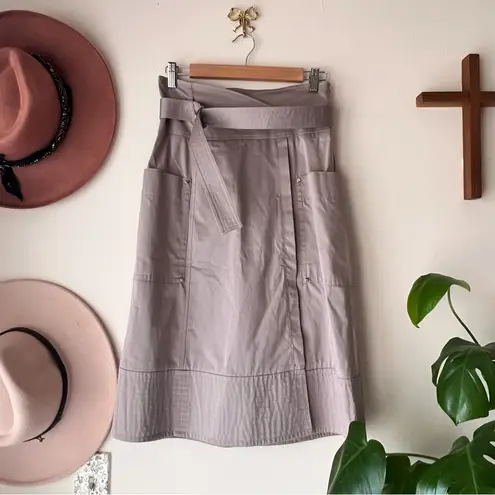 Karen Millen Faux Wrap Skirt belted Carpenter Cargo Utility Womens SIZE 6