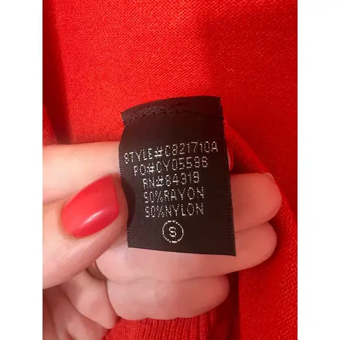 Cyrus Women’s Red Orange Open Cardigan Duster Top Size Small