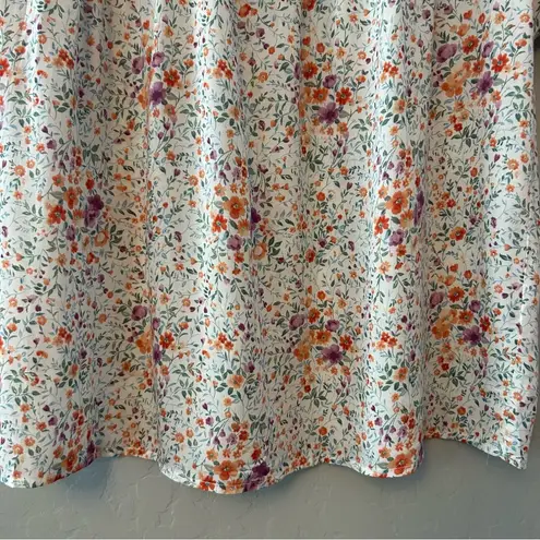 RACHEL Rachel Roy white multicolor tiny floral smocked long sleeve blouse large