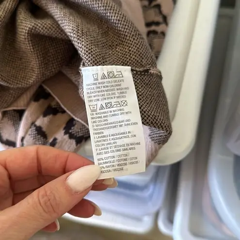 Rachel Hollis Ltd. Women's Pullover Leopard Sweater Top Brown Size XS