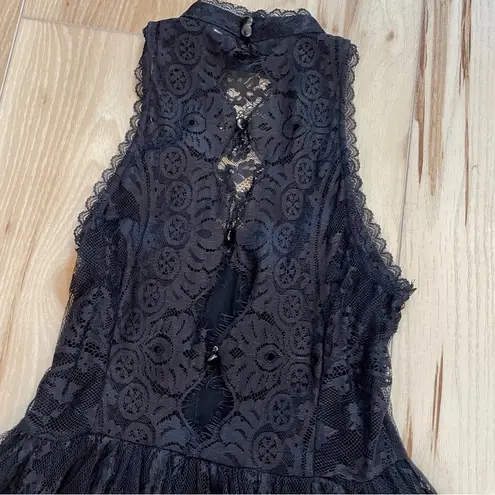 Love + Harmony Black Lace Mini Button Back Dress Size Small