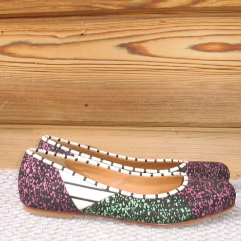 Bernhard Willhelm X Camper Womens 7.5 Patchwork Ballerina Flat White