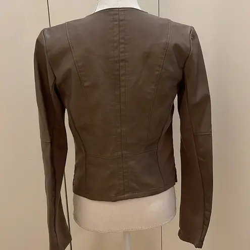 Dynamite taupe vegan leather jacket size small #96