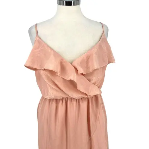 Everly  Peach Ruffled Midi Dress Special Occasion Party Size Medium