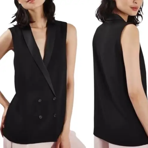 Topshop  Shiny Collar Oversized Button Vest