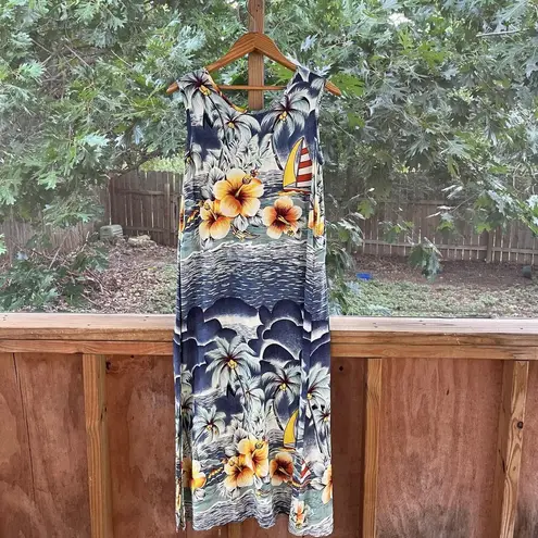 SPA Women's Vintage Tropical Sleeveless Maxi Dress Size S