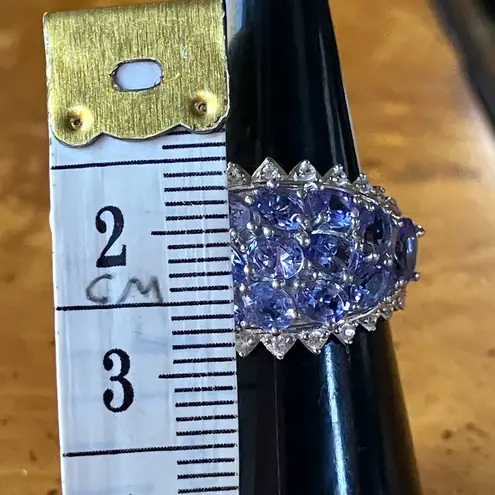 Natural Tanzanite Sterling Silver Ring Size 6