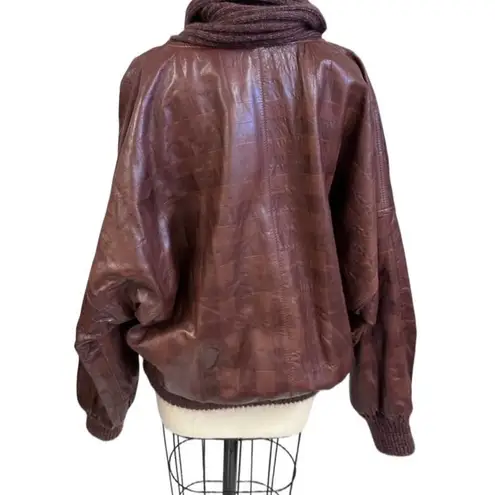 VTG GIMO'S Italy Lamb leather sweater Pullover Women's NWT eu52/XXL US Unisex Brown Size XL