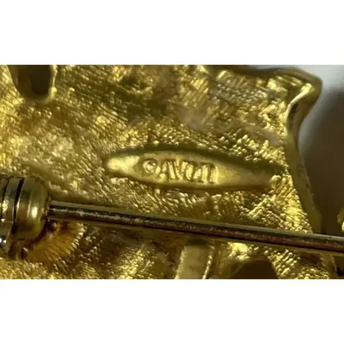 VTG Avon Gardener’s Brooch Pin Brushed Gold Tone Shovel Flower Floral Pots