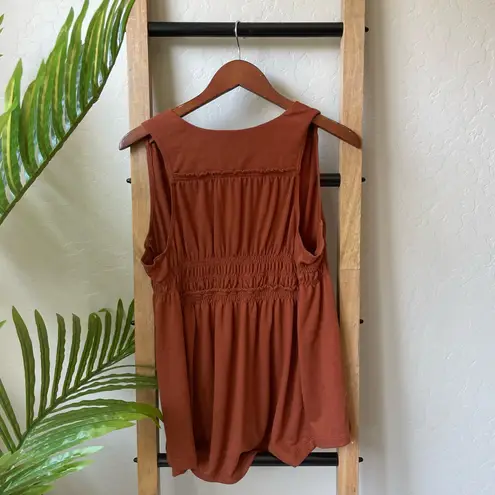 Millibon USA Millibon Boho Rust Sleeveless Peplum Tank Top Size Large