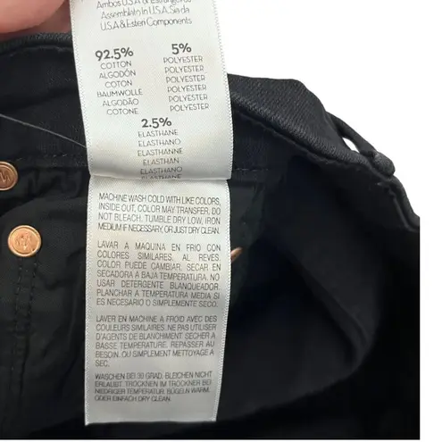 MOTHER The Looker Skinny Jeans Women’s Size 24 Gold Bolt Raw Hem Cropped Black