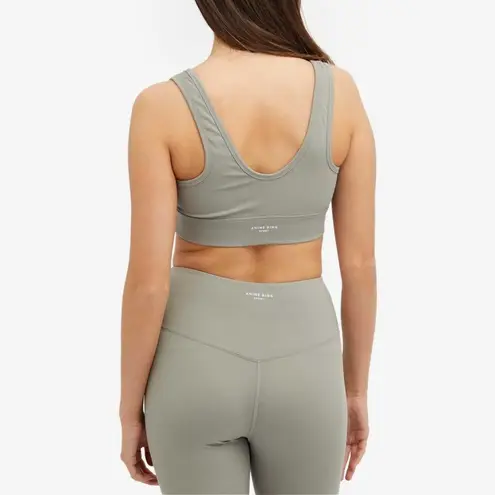 ANINE BING Sport Renae Logo Sports Bra Top in Dark Gray
