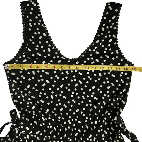 Carolina belle Women's Polka Dot Jumpsuit Size XS Black White Sleeveless Stretch