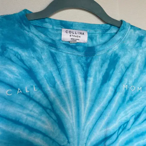 Collina Strada blue tie-dye Call Mom T-shirt size L large