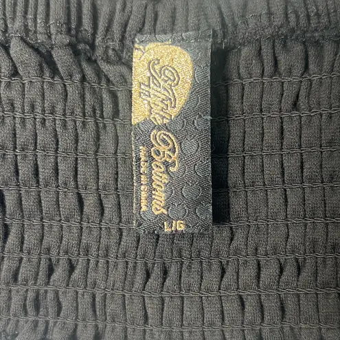 Apple Bottoms Y2K Black Ribbed Knit Bandeau Cutout Halter Crop Top Tube Top