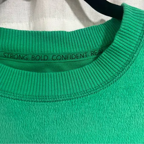 Aerie  Brush Fleeced Oversized Kelly Green Crewneck