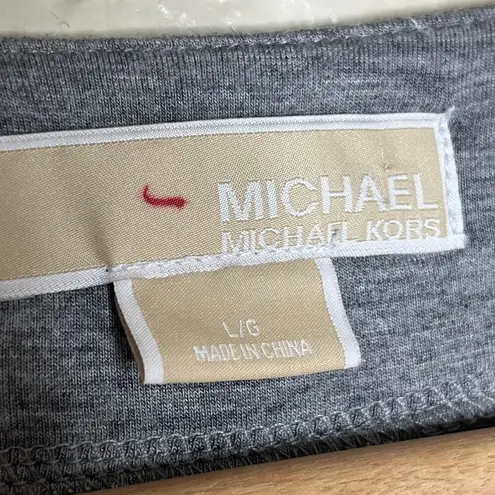 Michael Michael Kors Women's Gray Chain Collar Sleeveless Rayon Blend Top Large