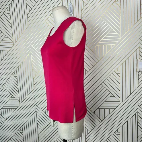 Misook Classic Knit Sweater Tank Top in Hot Pink Size XS