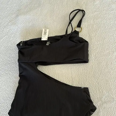 Vitamin A Cosmo Cutout One-Shoulder Rib One-Piece Swimsuit, Small, $170